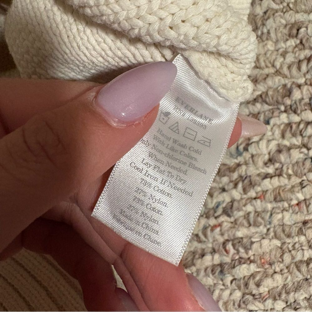 Everlane The Texture Cotton Cable Sweater in Bone - Size XS - Picture 7 of 10